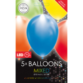 5 LED balloons multicolor