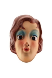 Masker plastic Wendy (bruin haar)