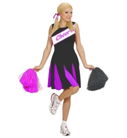 Cheerleader zwart / rose jurkje | fancy cheerball outfit