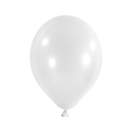 100 Metallic witte ballonnen 30cm