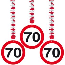 Hangdeco verkeersbord 70 jaar