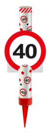 IJsfontein 40 jaar verkeersbord