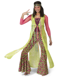 Happy hippie lady cape groen | Hippy kostuum