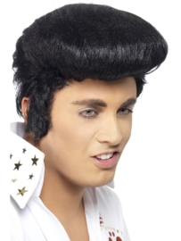 Pruik Elvis Zwart