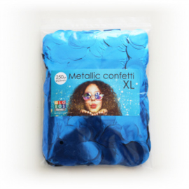 Confetti metallic rond 23mm 250 gram blauw