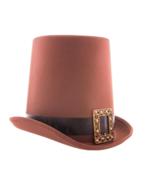 Hoge hoed steampunk | Extra hoog bruin
