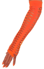 Net Handschoenen fluor oranje