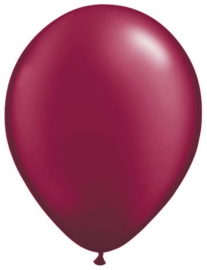 Kwaliteitsballon metallic bordeaux rood 50 stuks