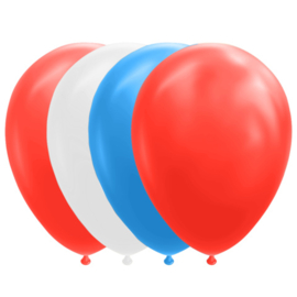 Ballonnen set rood wit blauw | 10 stuks
