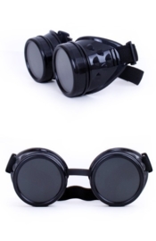 Steampunk Brille schwarz
