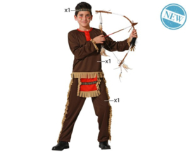 Indianer Jungen Kostüm | braun rot