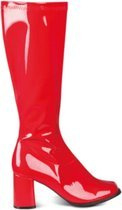 Rode lakleren laarzen voor dames - Verkleedattribuut