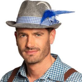 Oktoberfest hoed Wiesn | grijs blauw