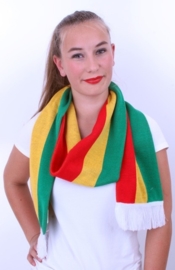 Sjaal gebreid rood / geel / groen