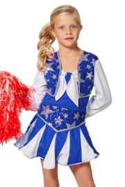 Cheerleader jurkje luxe blauw