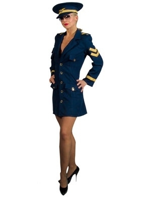 Piloot dames jurkje | KLM pilote | Feestkleding dames | Feestkleding | Versieringen | Carnavalskostuums | Feestartikelen4u.nl
