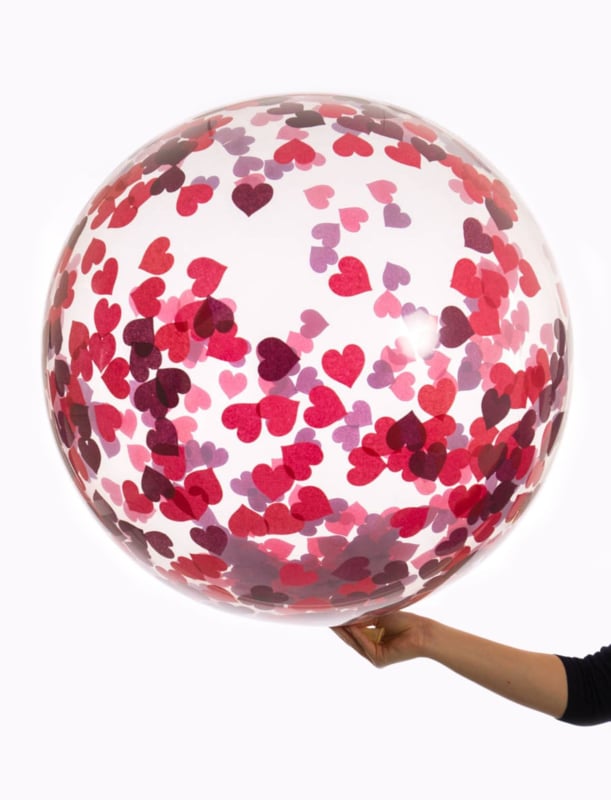 Confetti ballonnen hart rood 45 cm