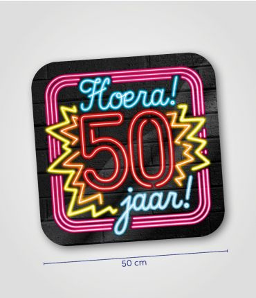 Deurbord neon 50 jaar