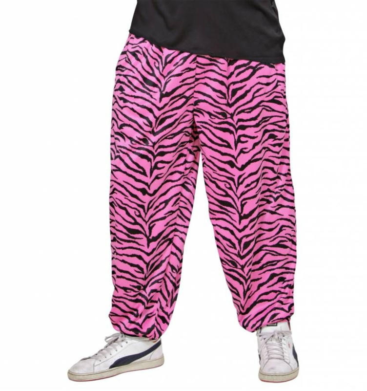 80's zebra pink broek