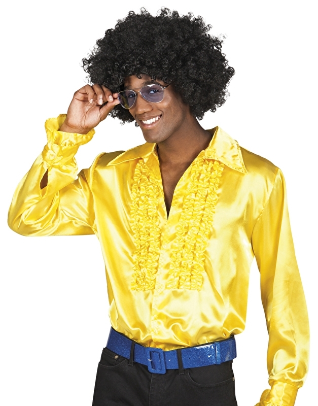 Disco blouse geel | Feestkleding heren | Goedkope Feestkleding | Versieringen | Feestartikelen Carnavalskostuums | Feestartikelen4u.nl