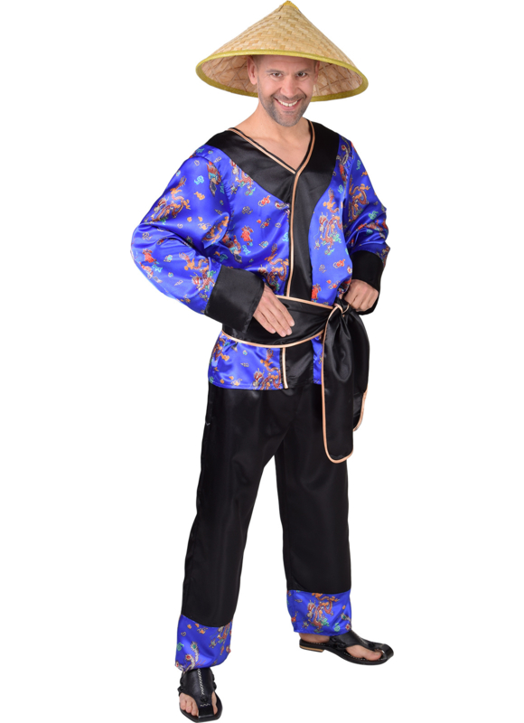 leerboek Trouw Valkuilen Mr. Wong chinees kostuum | Feestkleding heren | Goedkope Feestkleding |  Versieringen | Feestartikelen | Carnavalskostuums | Feestartikelen4u.nl