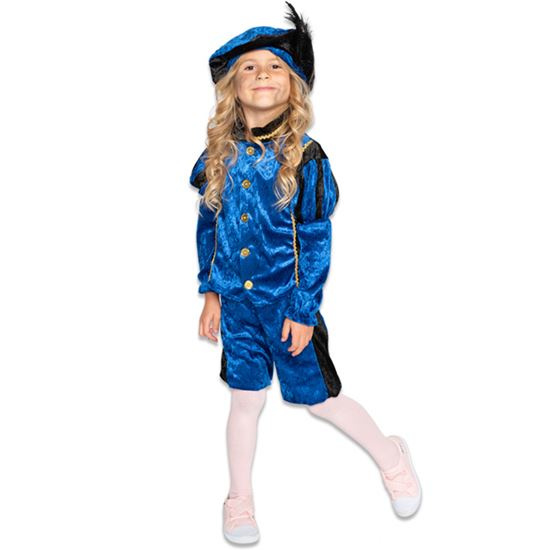 Kinder pieten pakje velours zwart paars | Pieten kostuums Goedkope | Versieringen Feestartikelen Carnavalskostuums | Feestartikelen4u.nl