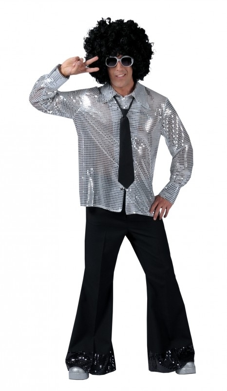 Telemacos Heer Wonderbaarlijk Glitter shirt Zilver / silver | Feestkleding heren | Goedkope Feestkleding  | Versieringen | Feestartikelen | Carnavalskostuums | Feestartikelen4u.nl