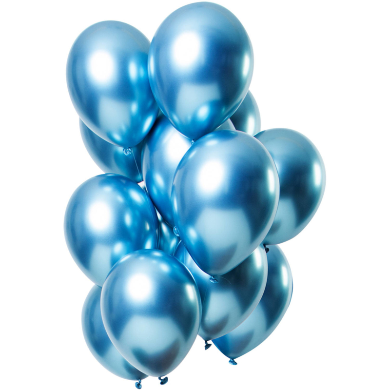 spiegel effect blauw 100 stuks | Chroom ballonnen | Goedkope Feestkleding | Versieringen | Feestartikelen | Carnavalskostuums | Feestartikelen4u.nl
