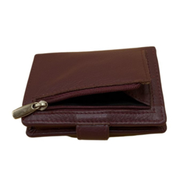 Pasjeshouder leer - Cardprotector - Mini wallet - Mini portemonnee - Bordeauxrood leer - Creditcardhouder