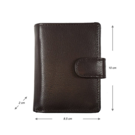 Miniwallet - Mini portemonnee - Donkerbruin - Creditcardhouder - Pasjeshouder leer - Cardprotector