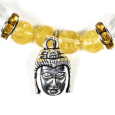 Armband citrien/bergkristal met boeddha