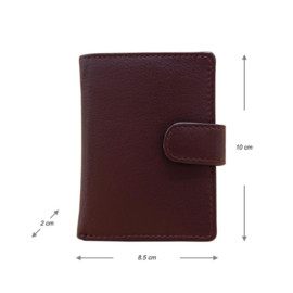 Pasjeshouder leer - Cardprotector - Mini wallet - Mini portemonnee - Bordeauxrood leer - Creditcardhouder