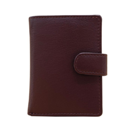 Pasjeshouder leer - Cardprotector - Mini wallet - Mini portemonnee - Bordeauxrood leer - Creditcardhouder