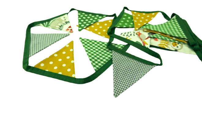 Vlaggetjes Mini 11 x 12 cm groen, okergrijs