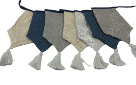 Vlaggenslingertje donkerblauw lint