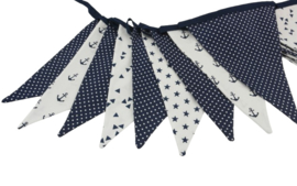 vlaggetjesslinger donkerblauw/wit