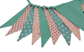 Vlaggetjes mintgroen/roze