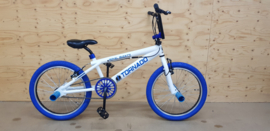 BMX Freestyle / Crossfiets BUGATTI TORNADO glans wit / blauwe banden