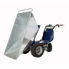 1101210041 | ZALLYS Dumper D1 accukruiwagen, motor 600 W,  2 onderhoudsvrije AGM tractie batterijen 105/130 Ah, externe HF lader, spoorbreedte 773 mm, voorwielaandrijving, laadvermogen 300 kg, gew. 126 kg