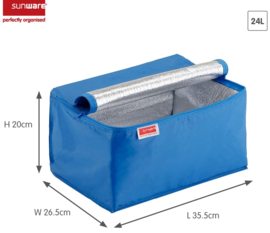 95009459 | SUNWARE koeltas t.b.v. Square vouwkratten 24 liter, afm. 355x265x200 mm (lxbxh), aluminium voering, sterke nylon rits