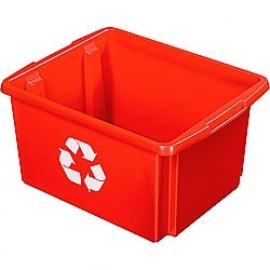 39001249 | SUNWARE Nesta Box Eco, afm. 455x360x240 mm (lxbxh), inhoud 32 ltr, kunststof, kleur rood, fabrieksgarantie 2 jr