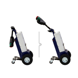 1101210064 | ZALLYS M1 elektrotrekker, trekvermogen 1000 kg, spoorbreedte 439 mm, motor 300 W, 2x 12V tractiebatterijen, batterijlader, max. snelheid 4 km p/uur, draaicirkel 900 mm, elektromechanische rem, gew. 40 kg excl. batterijen