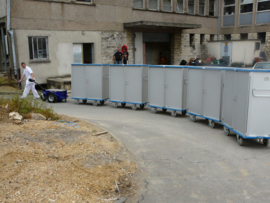 1101210025 | ZALLYS M4 elektrotrekker, trekvermogen 3000 kg, spoorbreedte 720 mm, motor 600W, 2x 12V  105/130A tractiebatterijen, batterijlader, max. snelheid 4,5 km/u, draaicirkel 1300 mm, elektromechanische rem, gew. 63 kg excl. batterijen