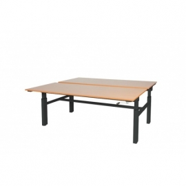 ED8180L | EasyDesk Duo-260, zit-sta bureau/werktafel, handslinger met spindeltechniek hoogteverstelling traploos 620-880 mm, slag 260 mm, bladmaat (2x) 1800x800 mm (bxd), hefvermogen 100 kg per tafel