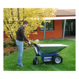 1101210041 | ZALLYS Dumper D1 accukruiwagen, motor 600 W,  2 onderhoudsvrije AGM tractie batterijen 105/130 Ah, externe HF lader, spoorbreedte 773 mm, voorwielaandrijving, laadvermogen 300 kg, gew. 126 kg