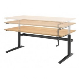 ED4120R | EasyDesk 330, zit-sta bureau/werktafel, handslinger met spindeltechniek hoogteverstelling traploos 61-94 cm, slag 33 cm, bladmaat 120x80 cm (bxd), hefvermogen 100 kg