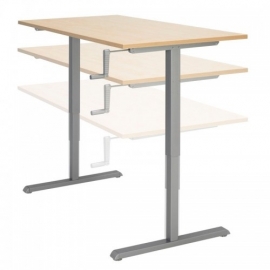 SD5120R | EasyDesk 440, zit-sta bureau/werktafel, handslinger met spindeltechniek hoogteverstelling traploos 66-110 cm, slag 44 cm, bladmaat 120x80 cm (bxd), hefvermogen 100 kg