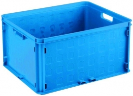 59300011 | SUNWARE Square multifunctionele gesloten opberg-/boodschappenkrat, afm. 50x40x26 cm (lxbxh), inhoud 52 liter, stapelbaar, kleur blauw, gewicht 1,8 kg