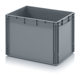 EG6442-HG | AUER eurobox gesloten uitvoering, afm. 60x40x42 cm (lxbxh), handgrepen gesloten, stapelbaar, RAL 7001 zilvergrijs, inhoud 88 l, gewicht 2,97