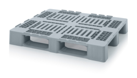 H3 | AUER hygiënepallet met beveiligingsrand 8mm, afm. 1200x1000x160 mm, 3 sledes niet gelast, kleur zilvergrijs RAL 7001, gewicht 12,98 kg